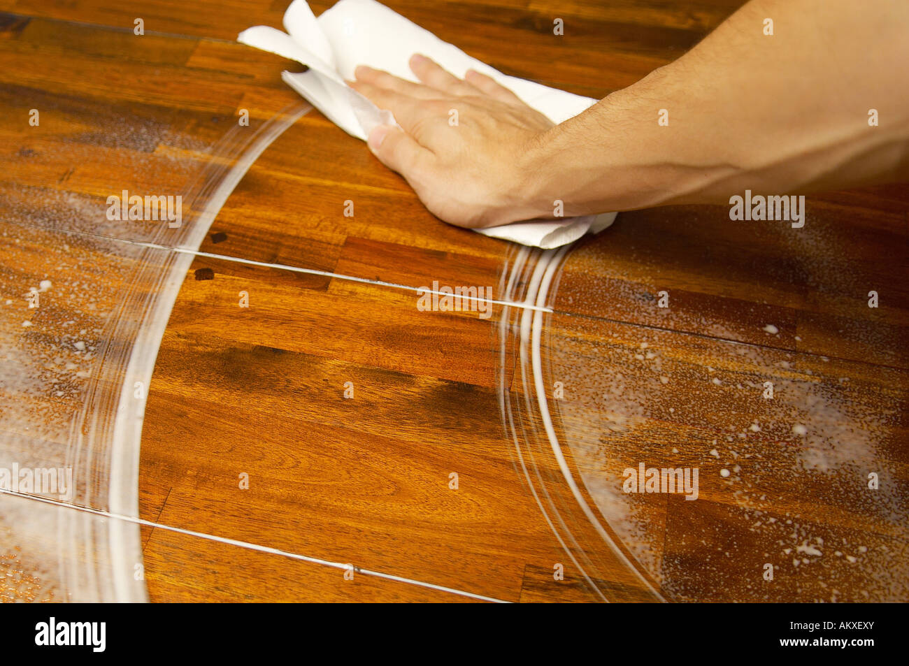 Cleaning of a wood surface Stock Photo Alamy