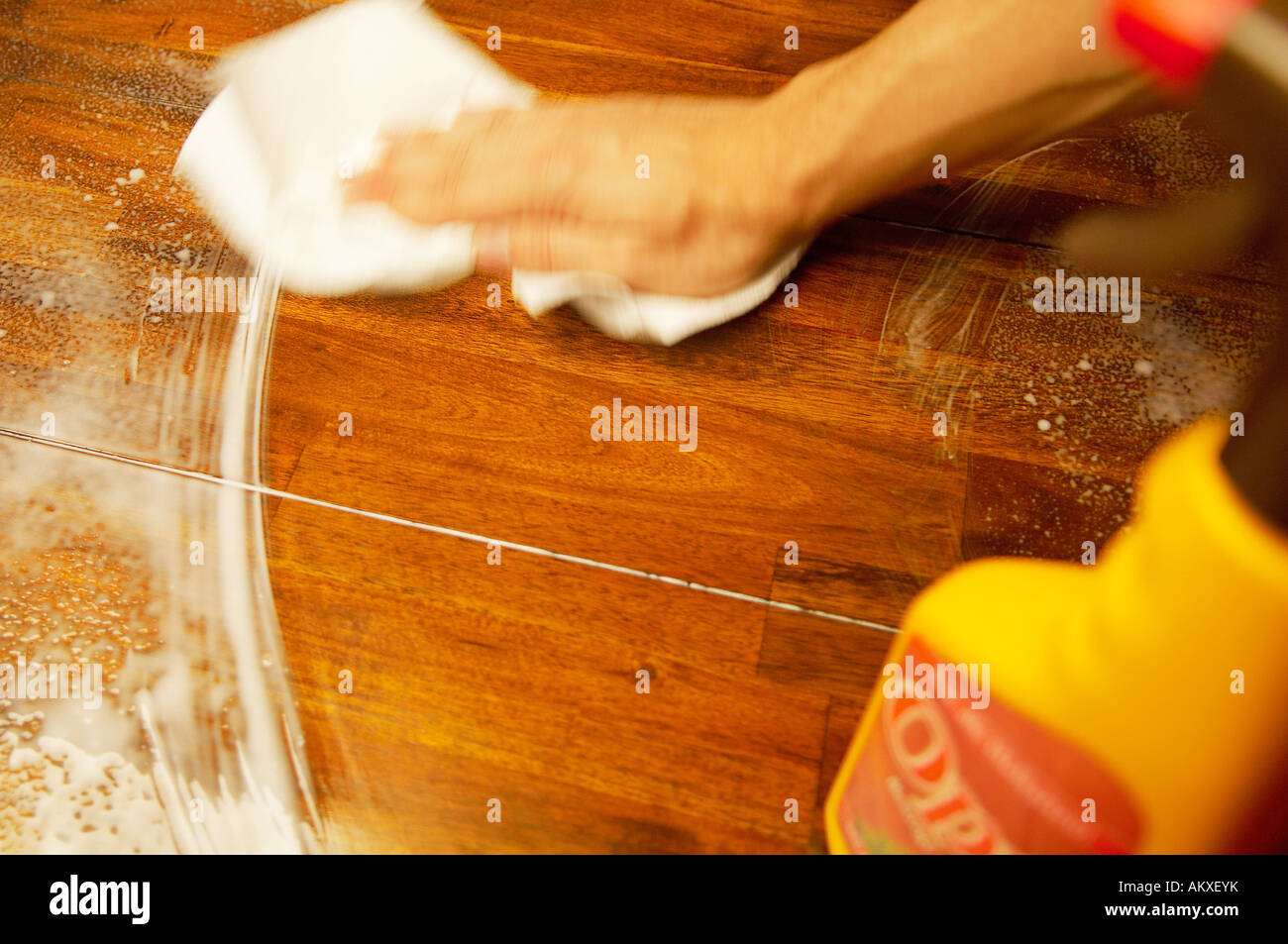 Cleaning of a wood surface Stock Photo Alamy