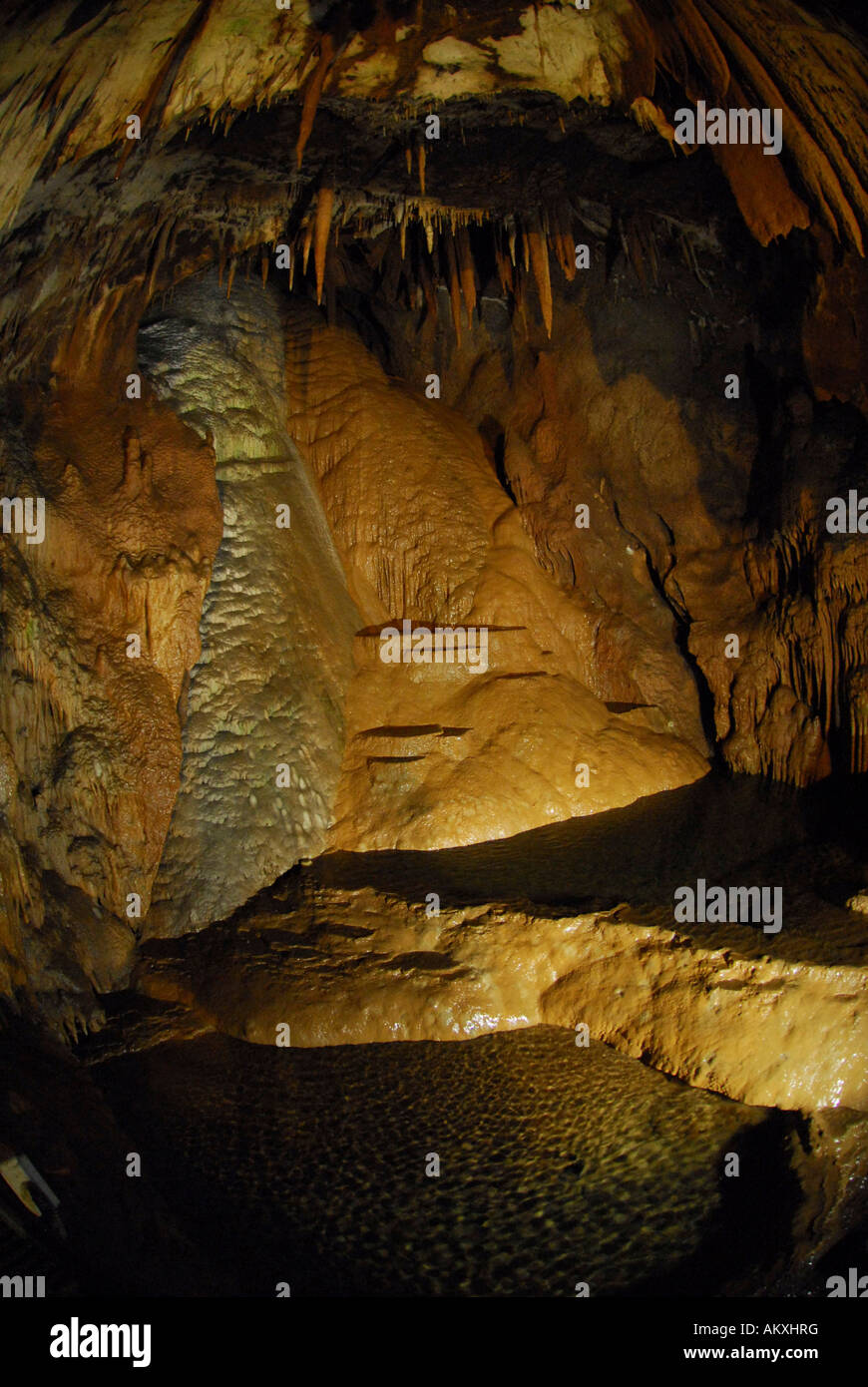 Stalactite cave, Grotta di Su Mannau, Parco Culturale Guiseppe Dessi, Fluminimaggiore, Sardinia, Italy Stock Photo