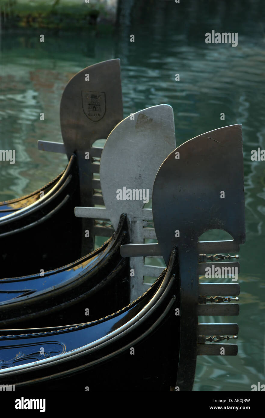 Gondolas, detail, Venice, Italy Stock Photo