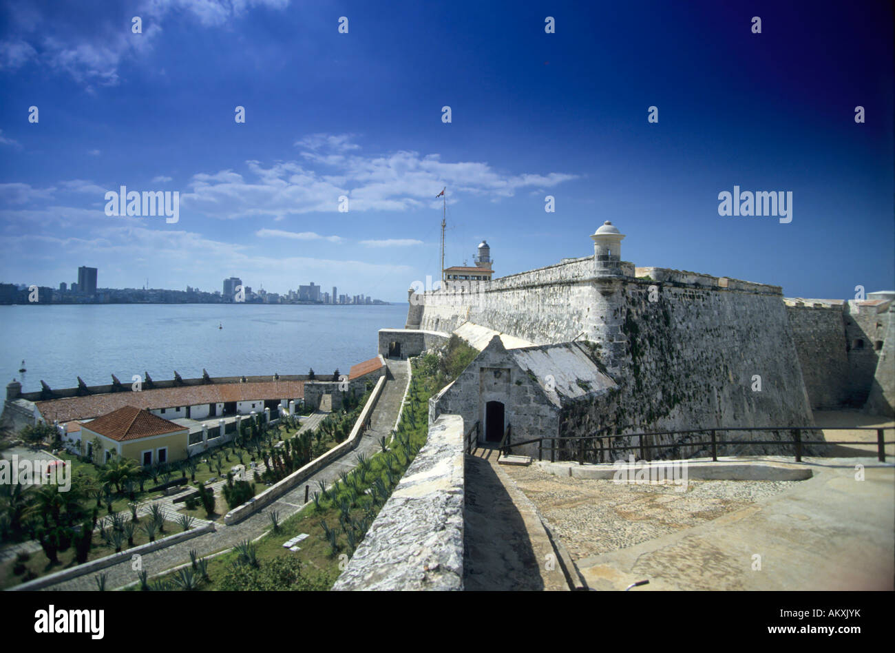 Skyline of Havana, view from the Fortress El Muro, Cuba Stock Photo