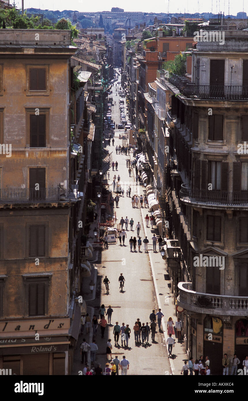 An overview of pedestrians in the Via Condotti one of Rome s shopping ...