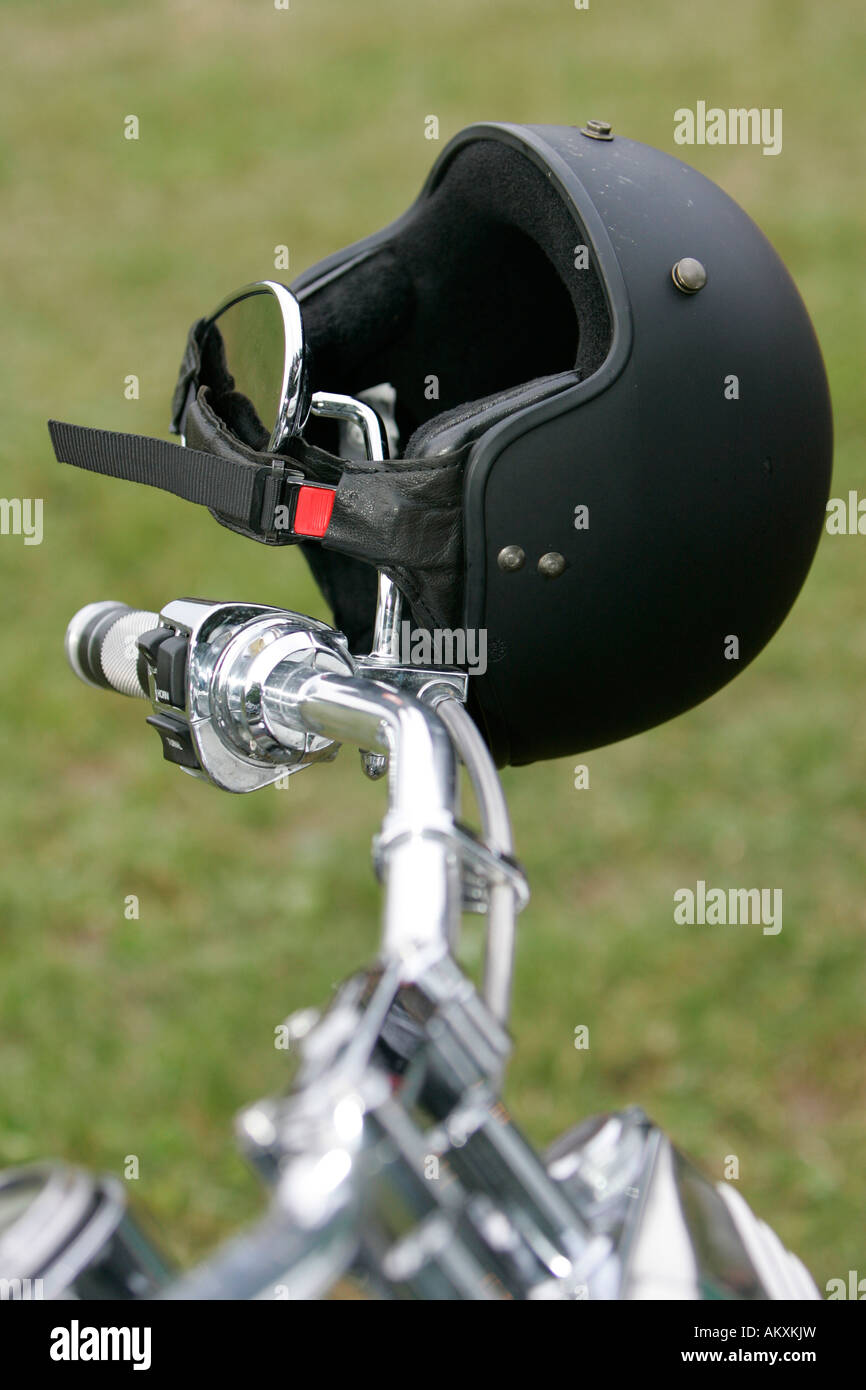 Harley Davidson, detail, helmet. Stock Photo