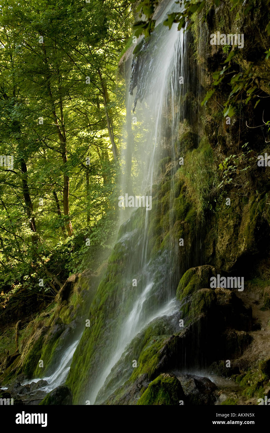 Waterfall in Bad Urach, Swabian Alb, Baden-Wuerttemberg, Germany Stock Photo