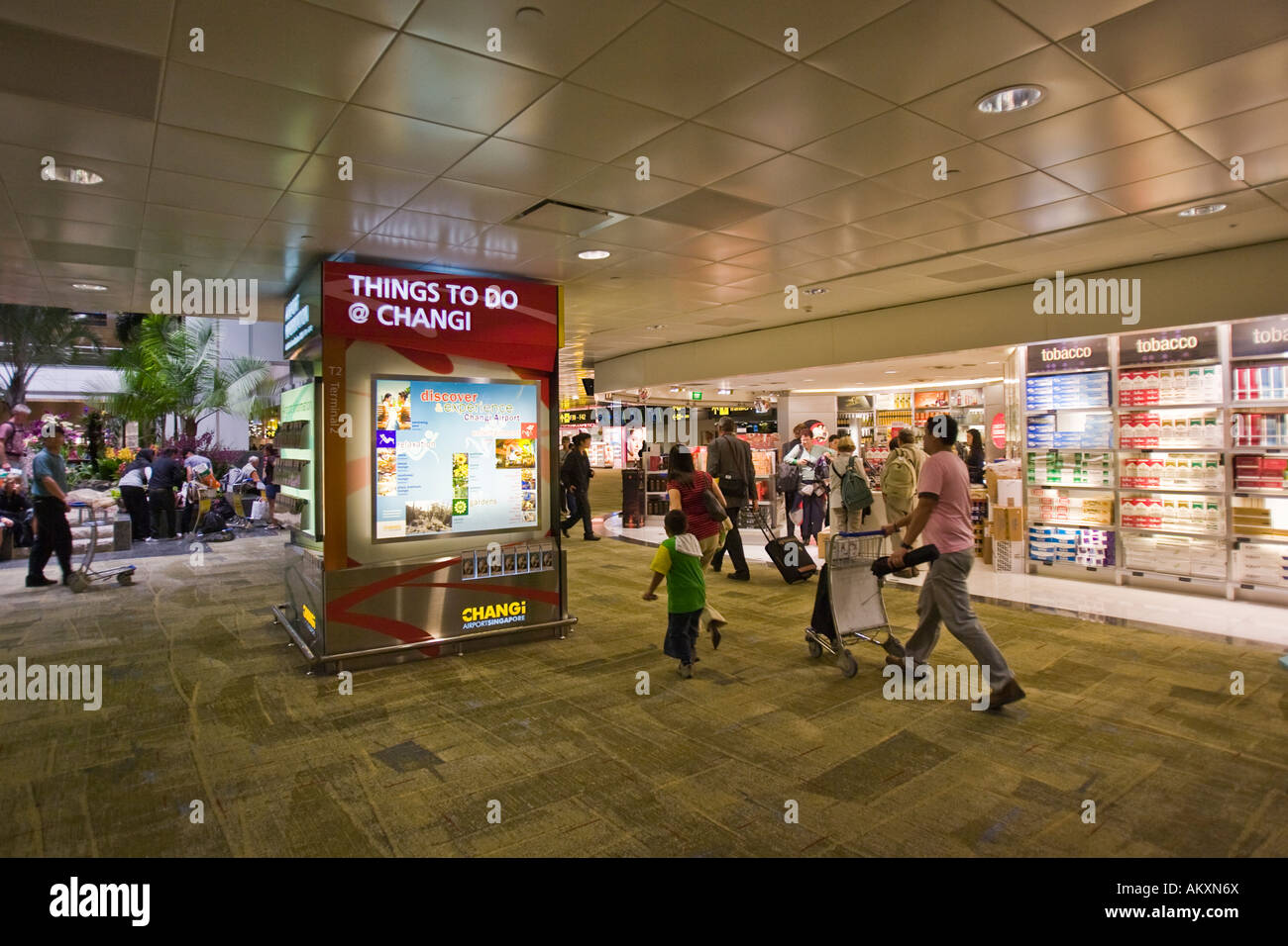 Changi airport with the Duty Free shops in Singapore, Indonesia Stock ...