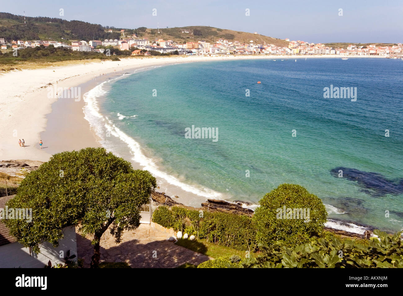Idyllic bay with white sandy beach at the "death coastline", Laxe