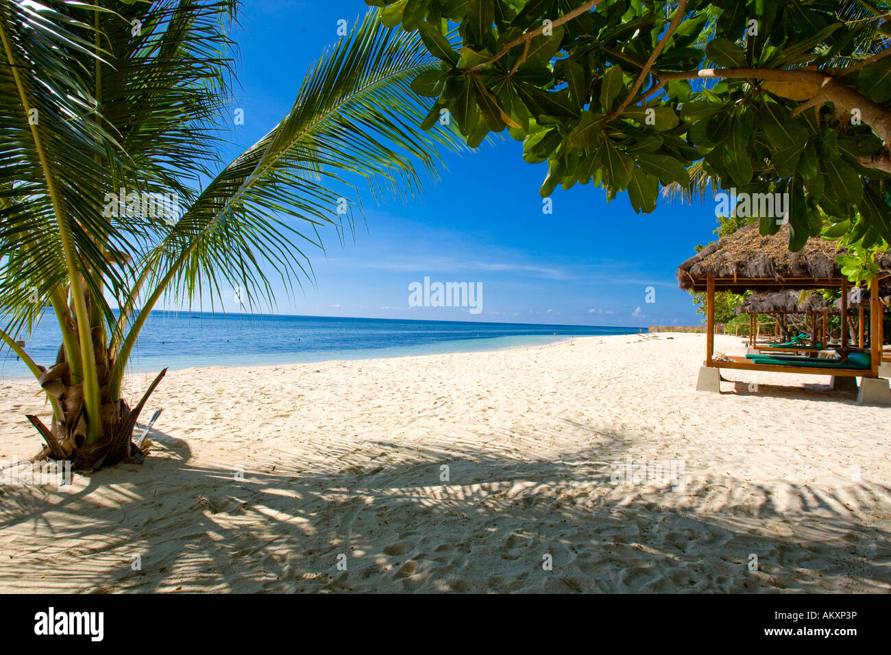 Gangga Island, island with a hotel in the north of Sulawesi, Indonesia. Stock Photo