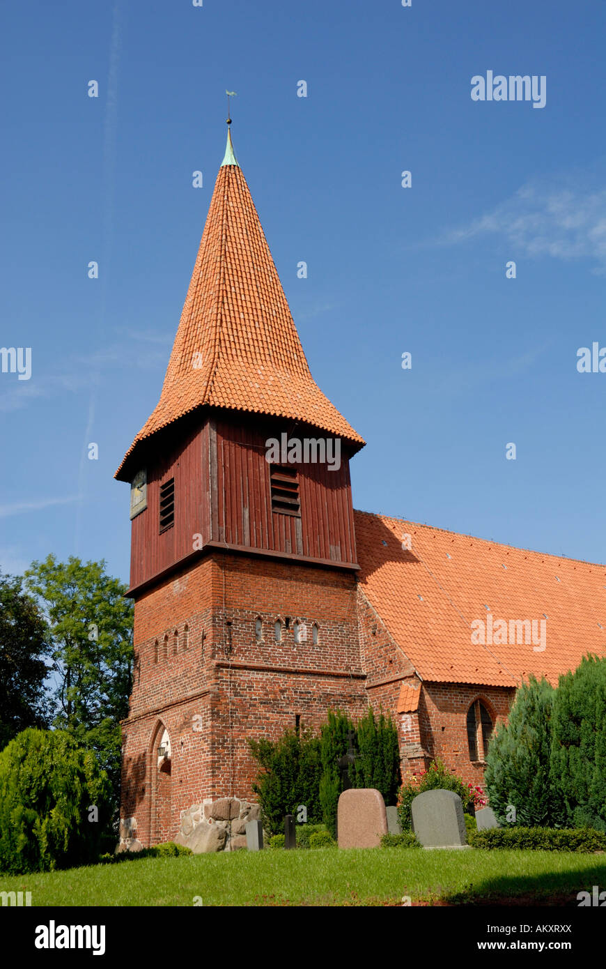 Church of Altefaehr, Ruegen, Rugia, Mecklenburg-Western Pomerania, Germany Stock Photo