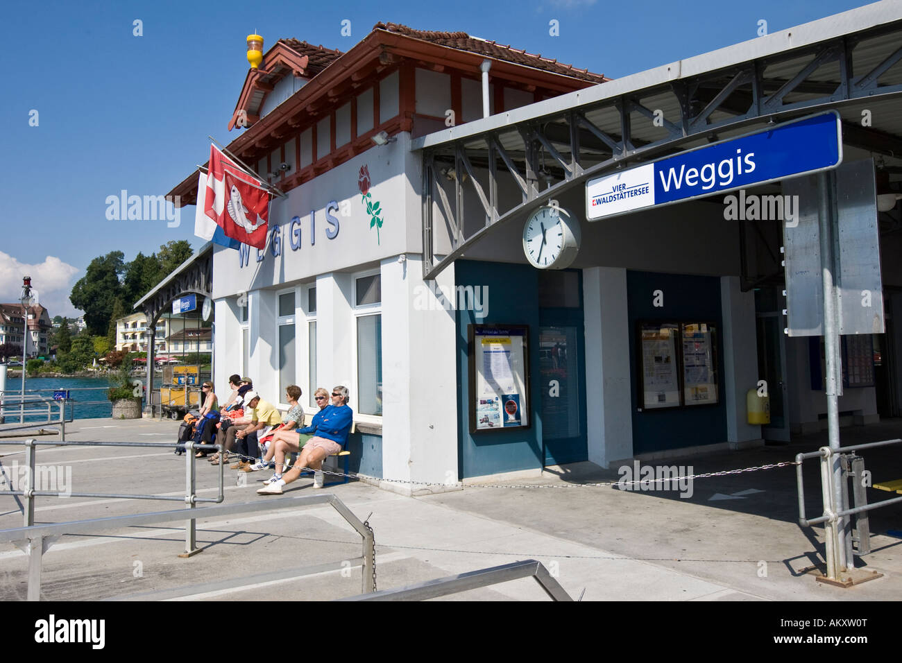 Mooring Weggis, Lucerne canton, Switzerland Stock Photo