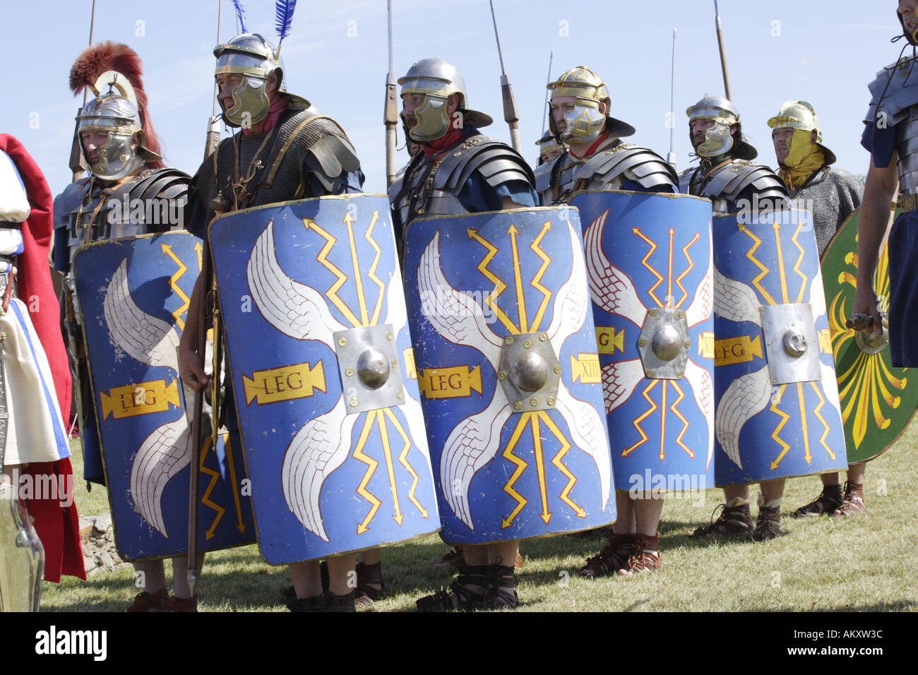 Corbridge Hadrian Wall Roman soldiers marching Stock Photo - Alamy