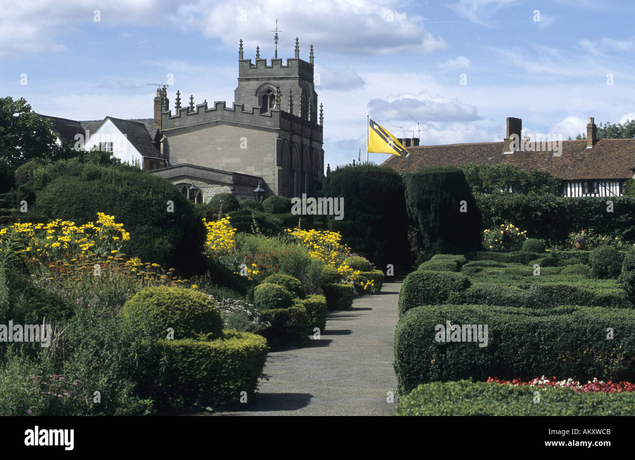 Great Garden of New Place and Guild Chapel, Stratford-upon-Avon, Warwickshire, England, UK Stock Photo