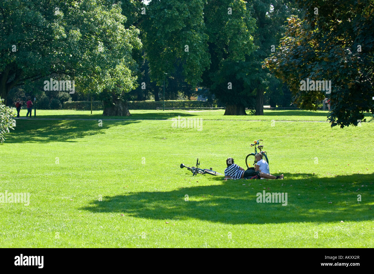 Teenager in the park Stock Photo
