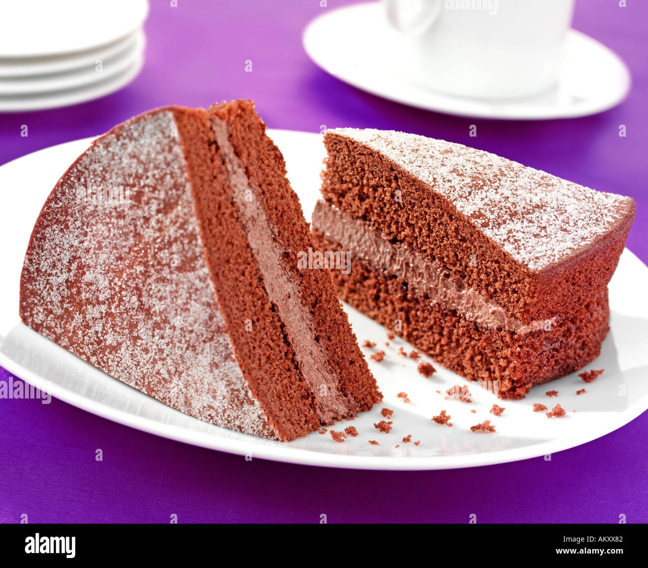 CHOCOLATE SPONGE CAKE Stock Photo - Alamy