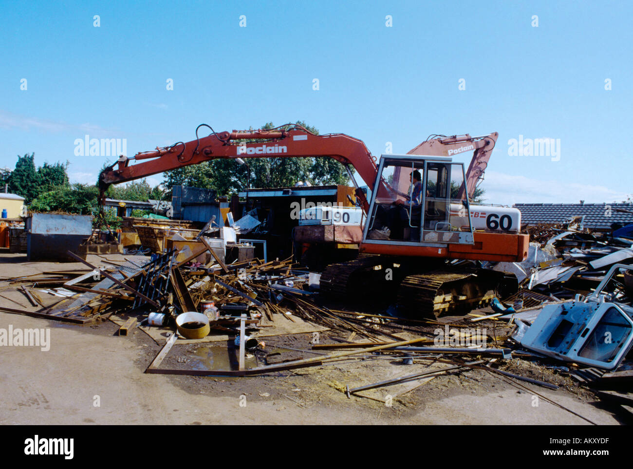 Scrapyard England In Use Picking Up Metal Car Recycling