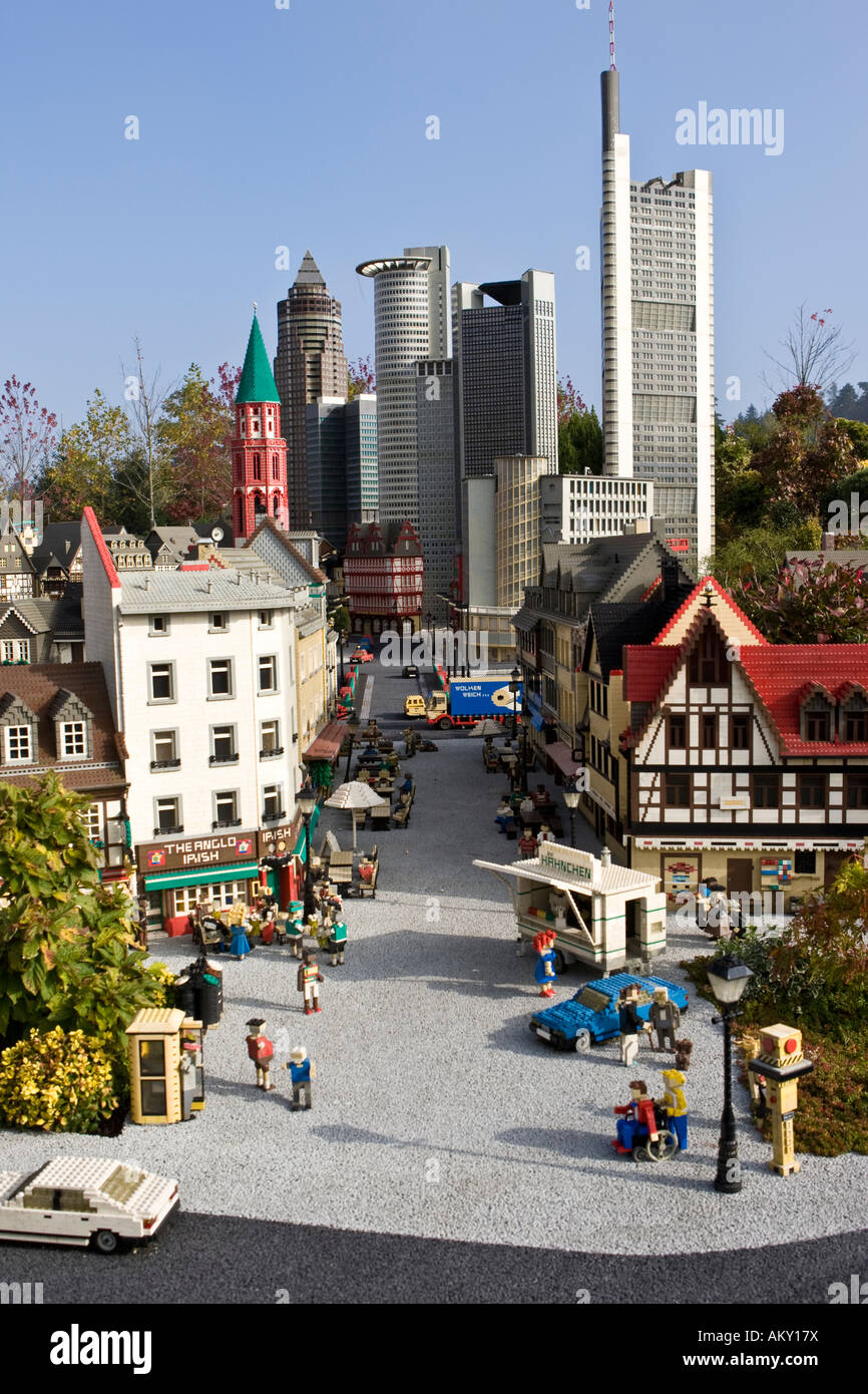 Modell of Frankfurt, Legoland, Guenzburg, Bavaria, Germany Stock Photo