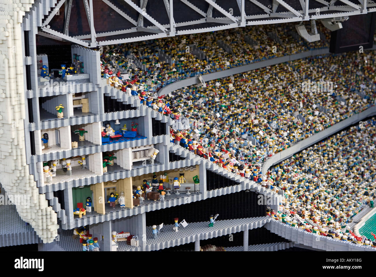 Model of the Allianz Arena, Legoland, Guenzburg, Bavaria, Germany Stock Photo