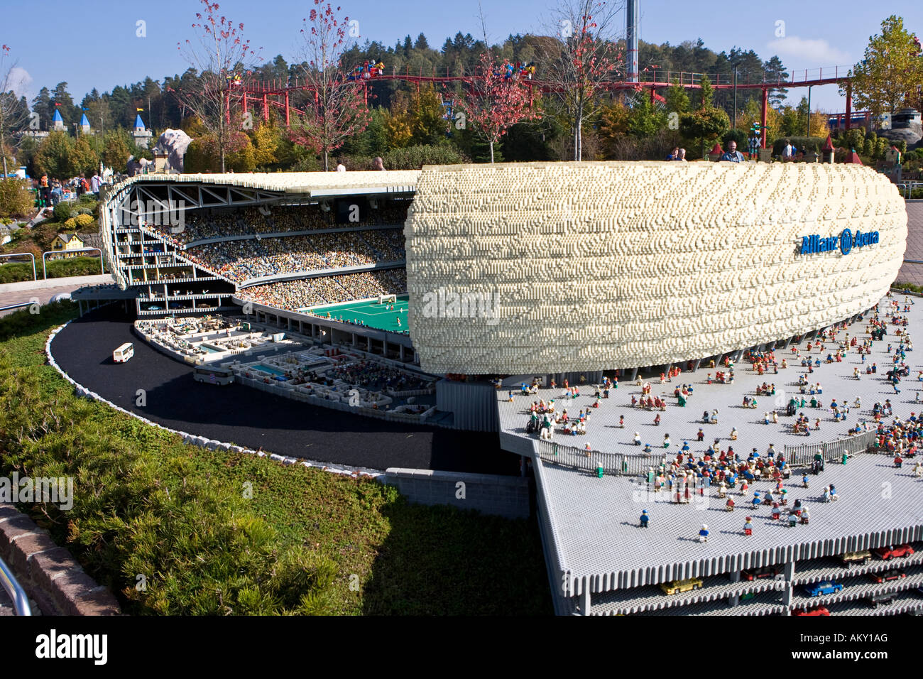 Model of the Allianz Arena, Legoland, Guenzburg, Bavaria, Germany Stock Photo