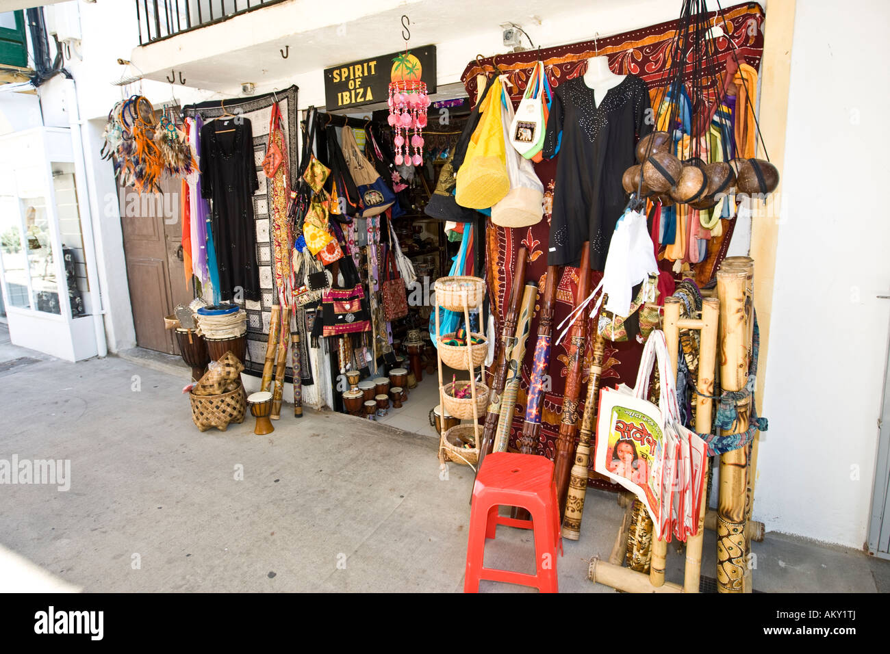 Fashion shop in the old town of Eivissa, Ibiza, Baleares, Spain Stock Photo