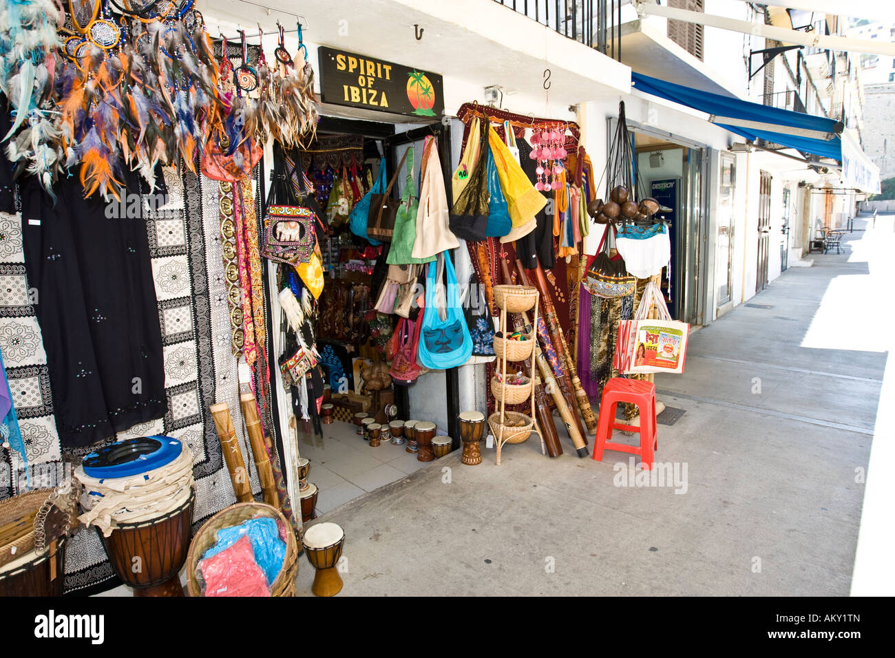Fashion shop in the old town of Eivissa, Ibiza, Baleares, Spain Stock Photo