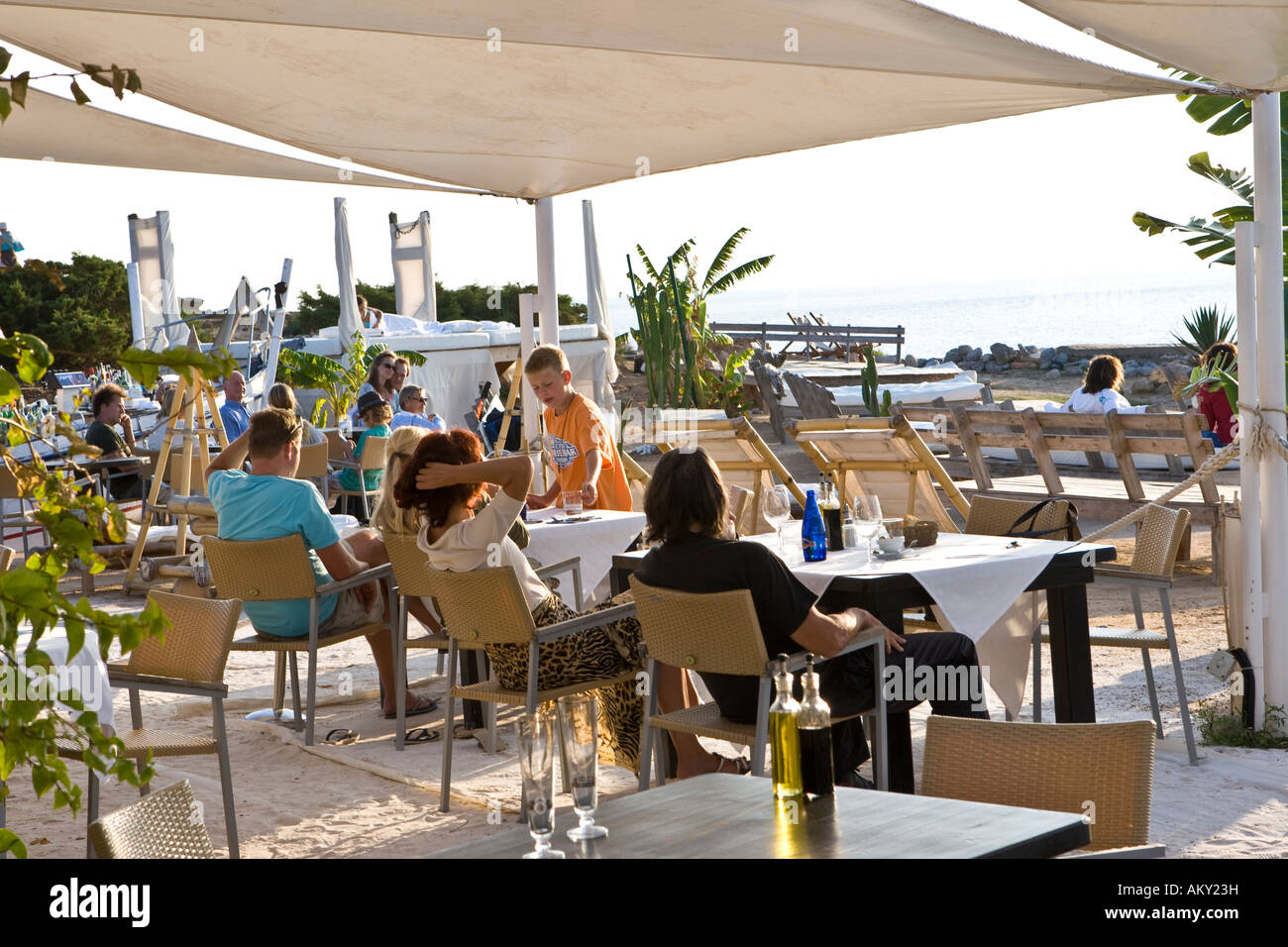 Restaurant Cap des Falco, Ibiza, Baleares, Spain Stock Photo