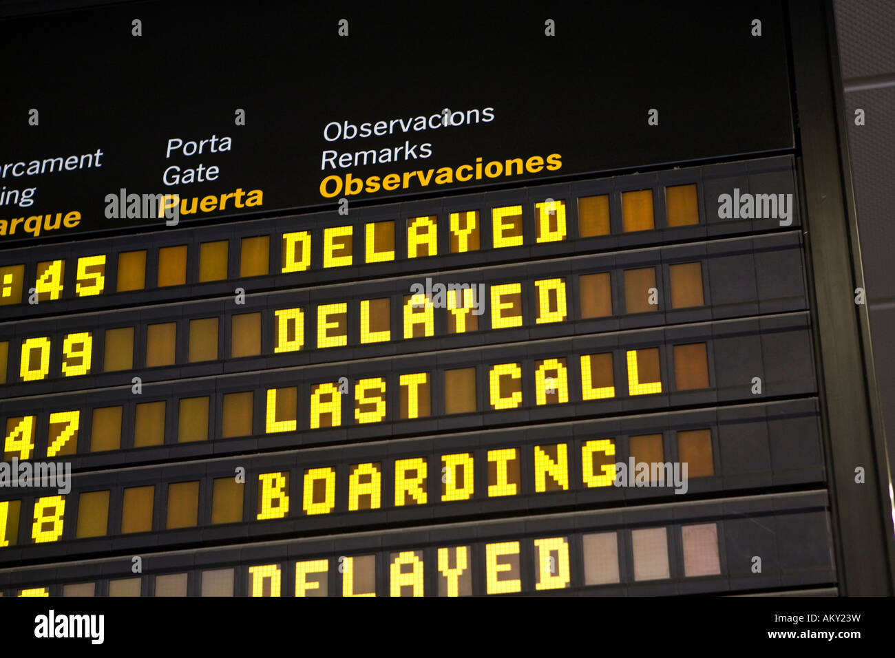 Information of flight delays in english language, Baleares