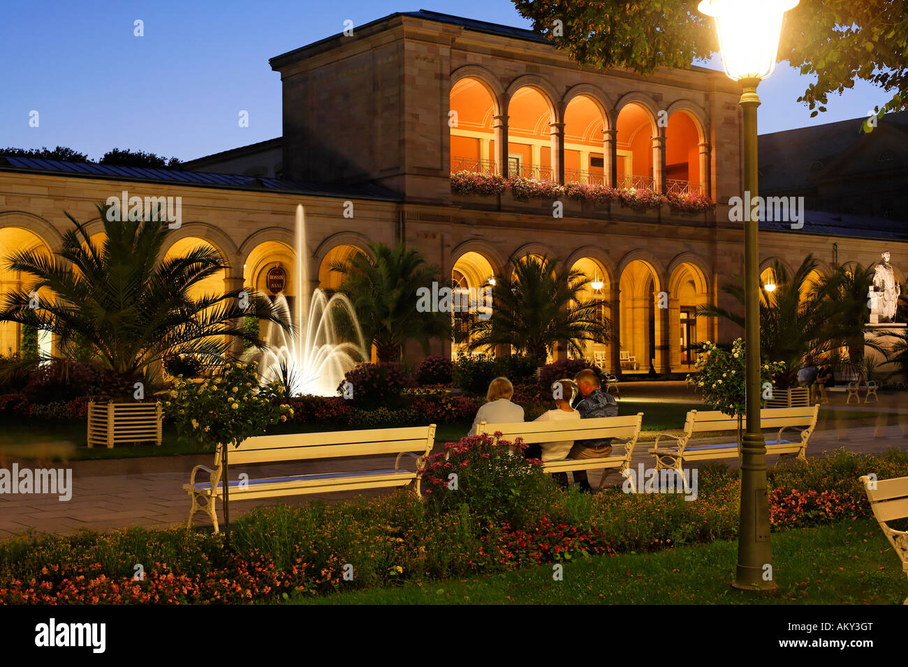 Arcades, Bad Kissingen, Rhoen, Franconia, Bavaria, Germany Stock Photo