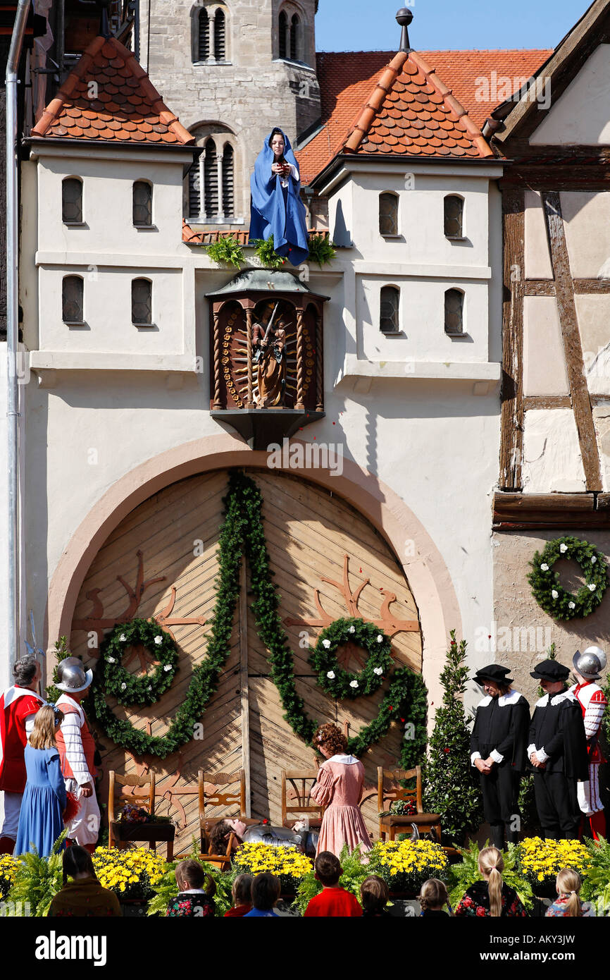 Festival 'Die Schutzfrau von Muennerstadt', Muennerstadt, Rhoen, Franconia, Bavaria, Germany Stock Photo
