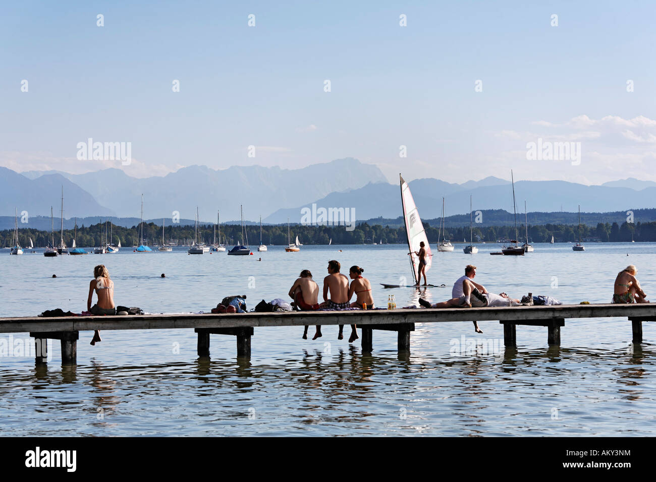 Lake Starnberg (Starnberger See), Upper Bavaria, Germany Stock Photo