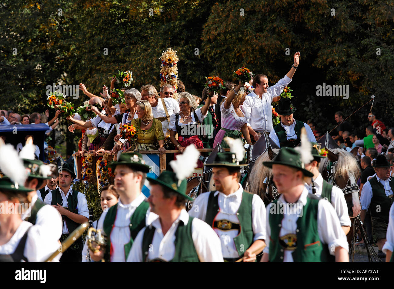 Traditional opening parade, Oktoberfest, Munich beer festival, Bavaria, Germany Stock Photo