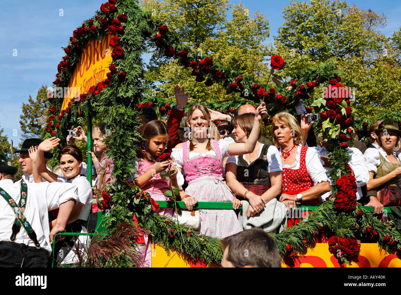 Traditional opening parade, Oktoberfest, Munich beer festival, Bavaria, Germany Stock Photo