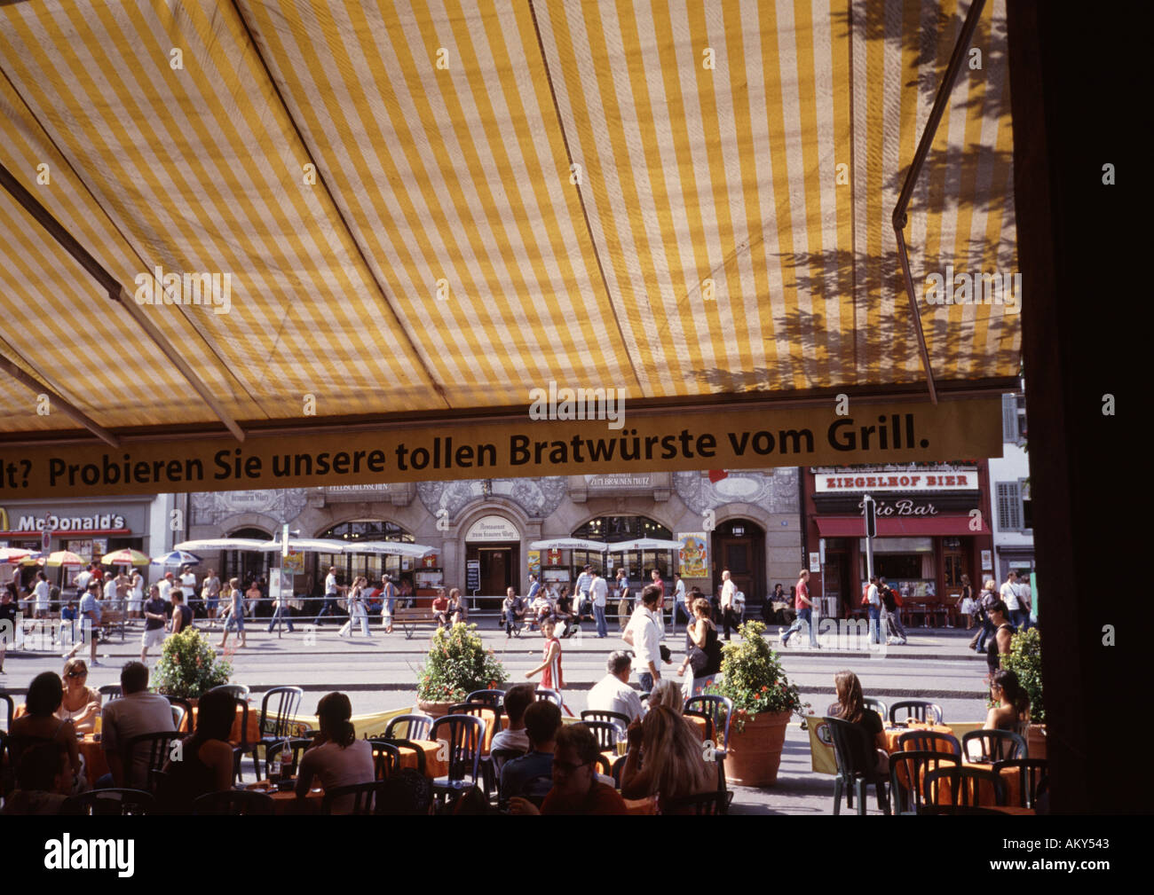 Basel Square Switzerland restaurant sausage hi-res stock photography and images - Alamy