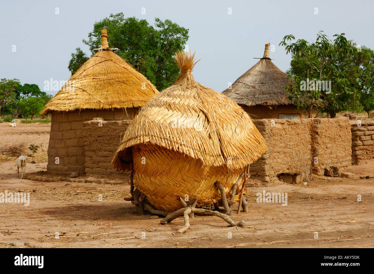 African homestead with granary, Burkina Faso Stock Photo