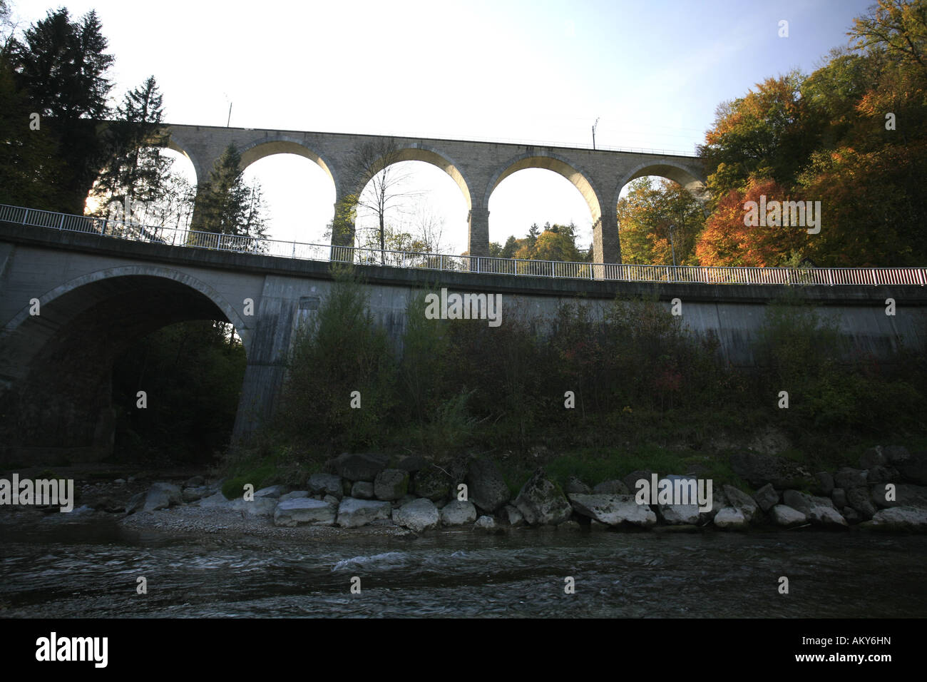 Train viaduct near Luetisburg, St. Gall, Switzerland Stock Photo