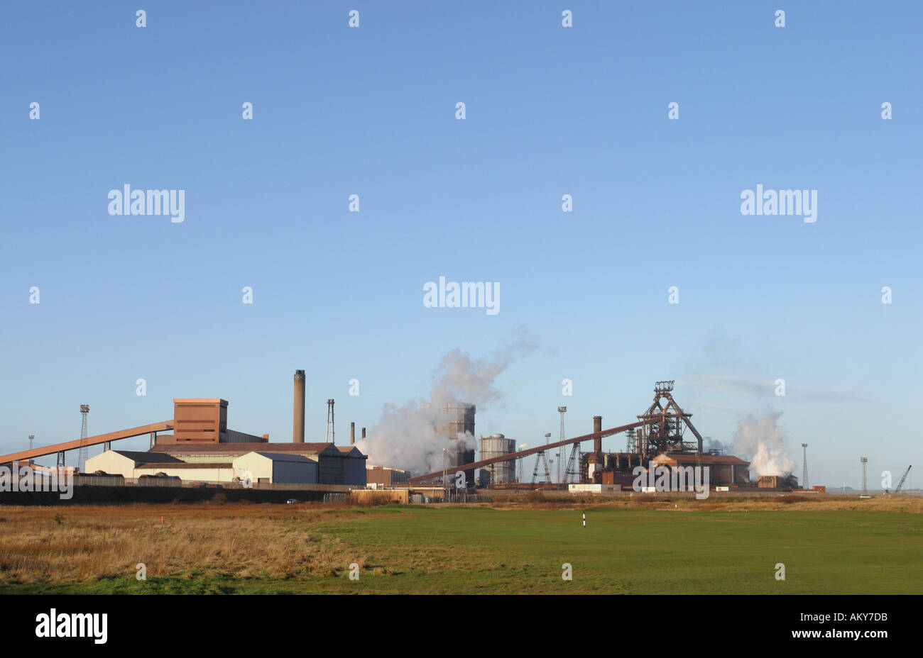 Blast furnace and steel factory at Redcar Teesside Cleveland England Stock Photo