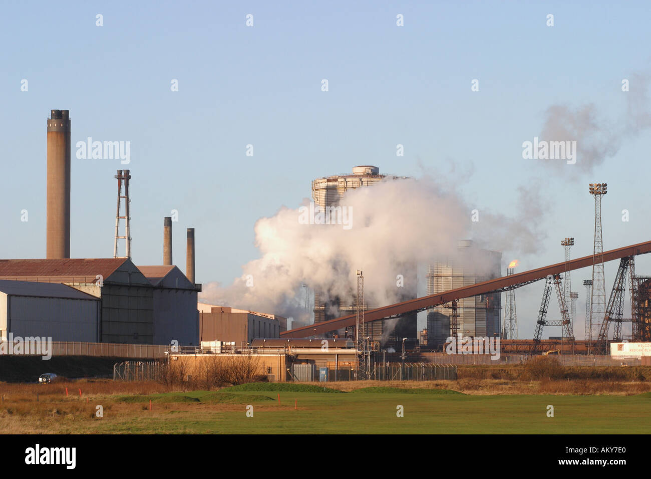 SSI blast furnace and steel factory at Redcar Teesside Cleveland England Stock Photo