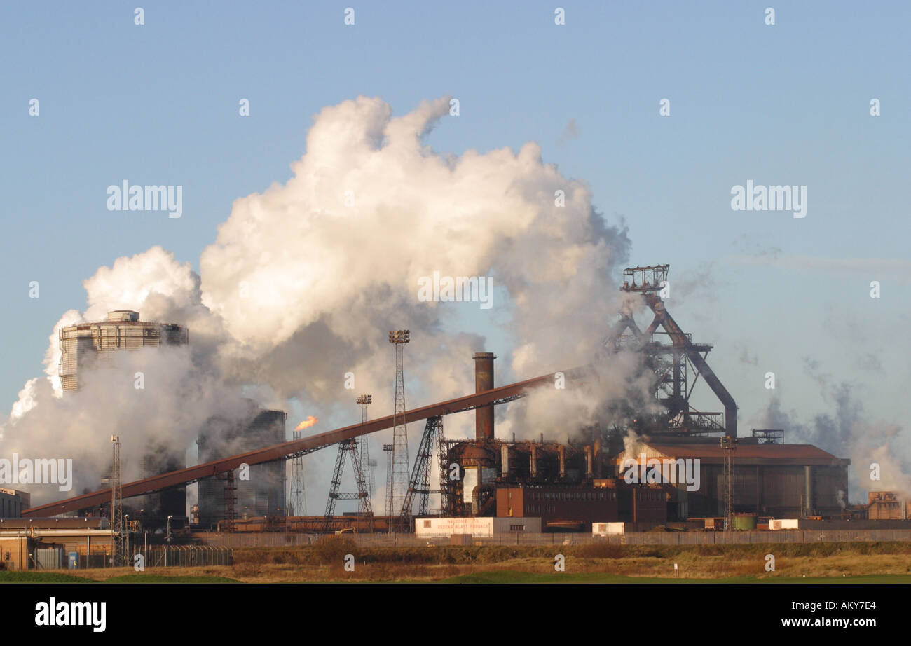 SSI blast furnace and steel factory at Redcar Teesside Cleveland England Stock Photo