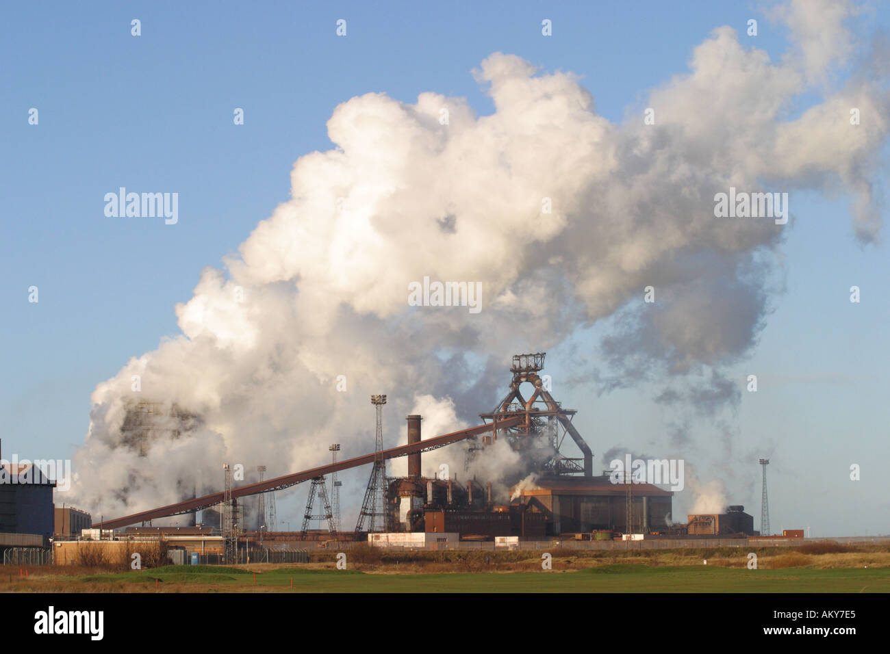 SSI blast furnace and steel factory at Redcar Teesside Cleveland England UK Stock Photo