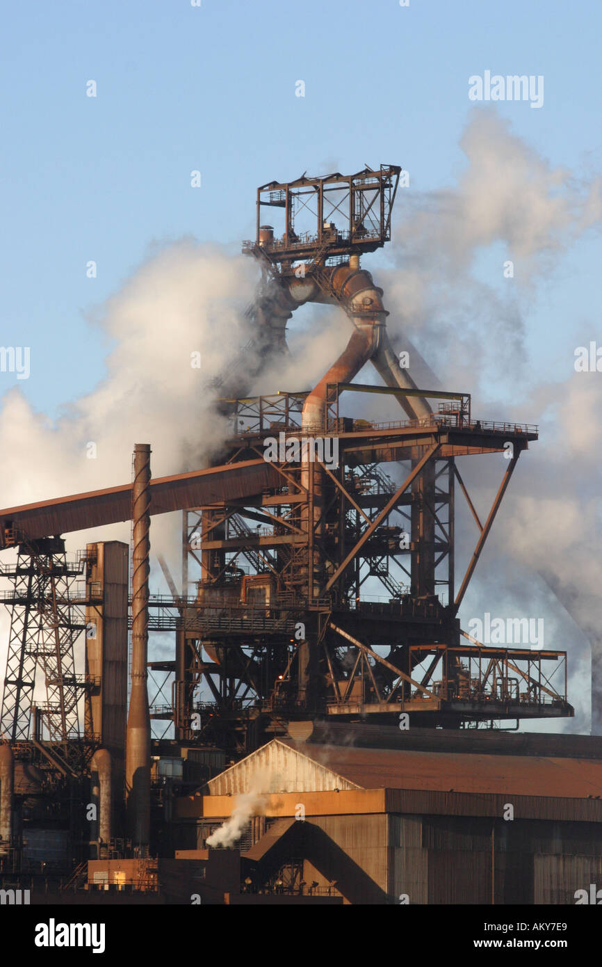 Redcar SSI blast furnace and steel factory at Redcar Teesside Cleveland England UK Stock Photo