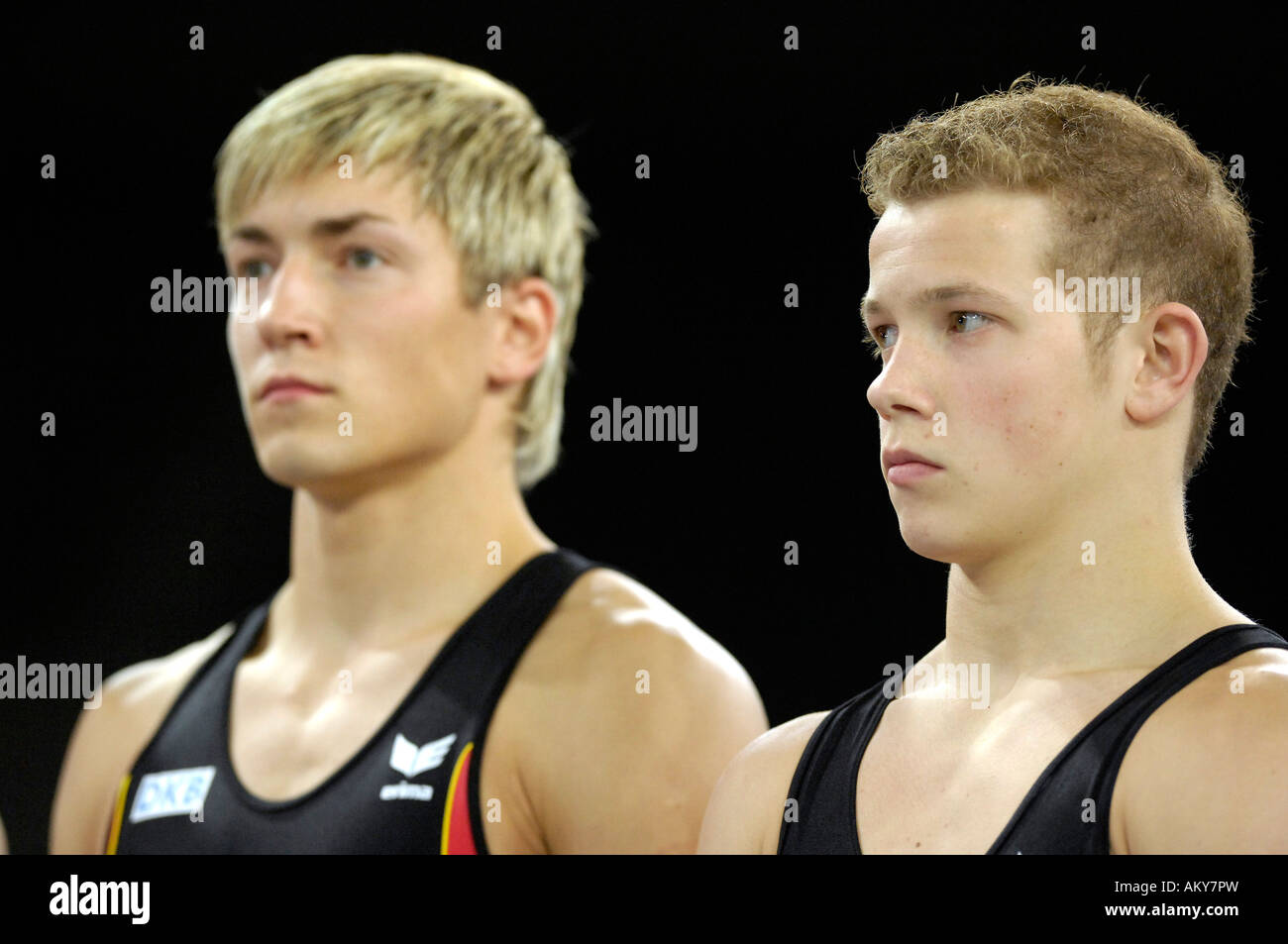 Artistic Gymnastics Fabian HAMBUeCHEN GER (right) and Philipp BOY GER portrait Artistic Gymnastics World Championships 2007 Stu Stock Photo