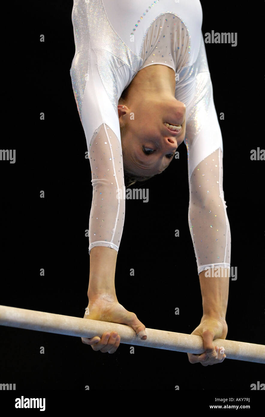 Artistic Gymnastics Marie-Sophie HINDERMANN GER at uneven bars Artistic Gymnastics World Championships 2007 Stuttgart Baden-Wue Stock Photo