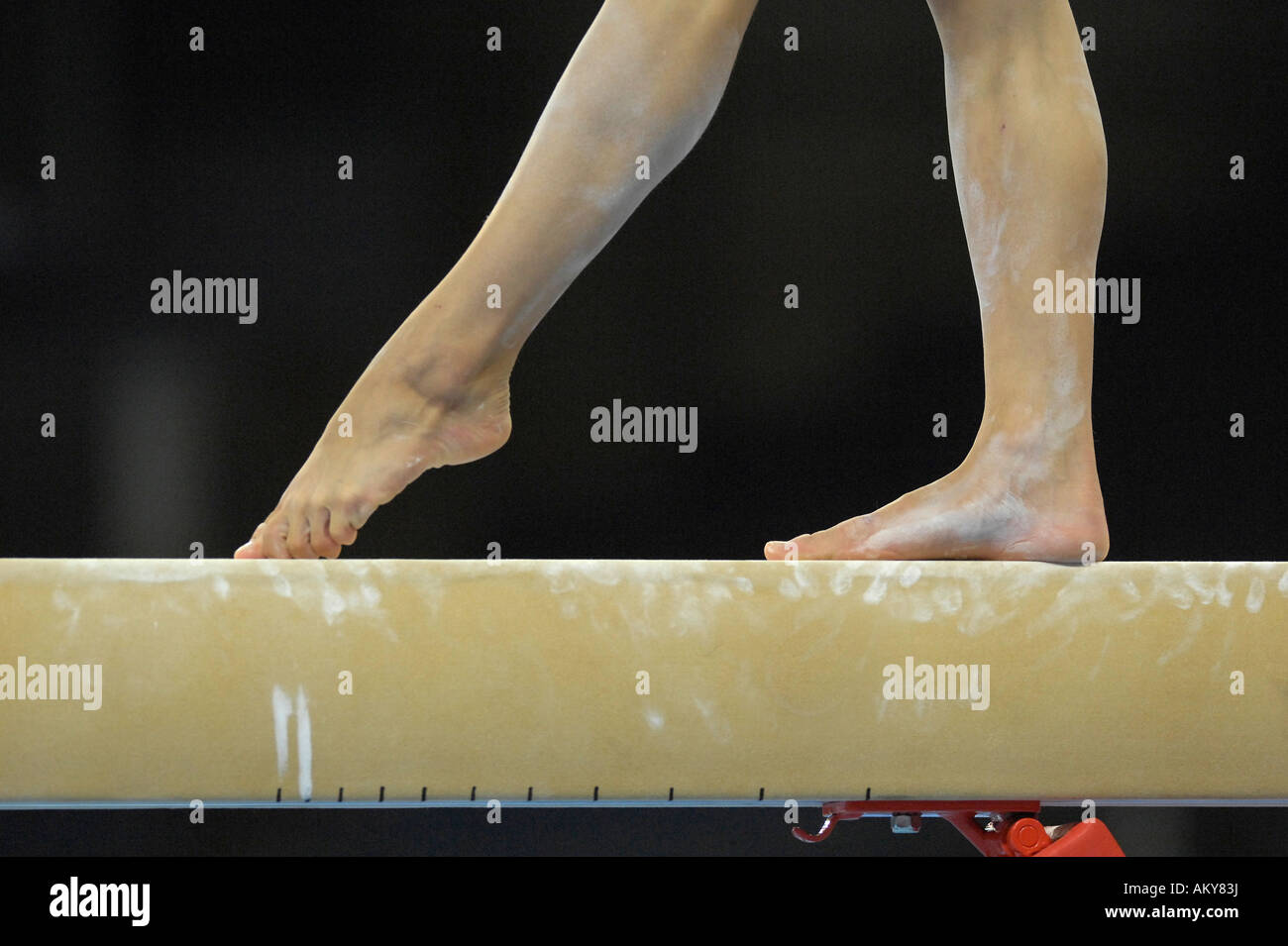 Artistic Gymnastics balance beam Stock Photo