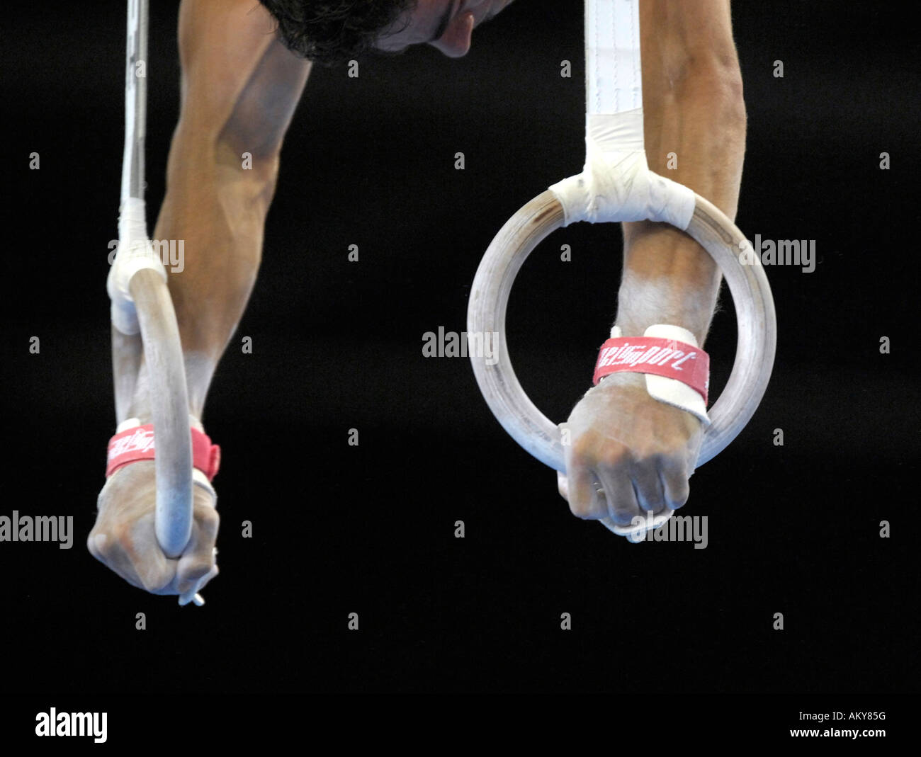 Artistic Gymnastics rings Stock Photo
