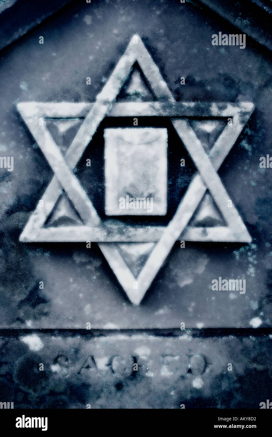 Star of David on old gravestone Stock Photo Alamy