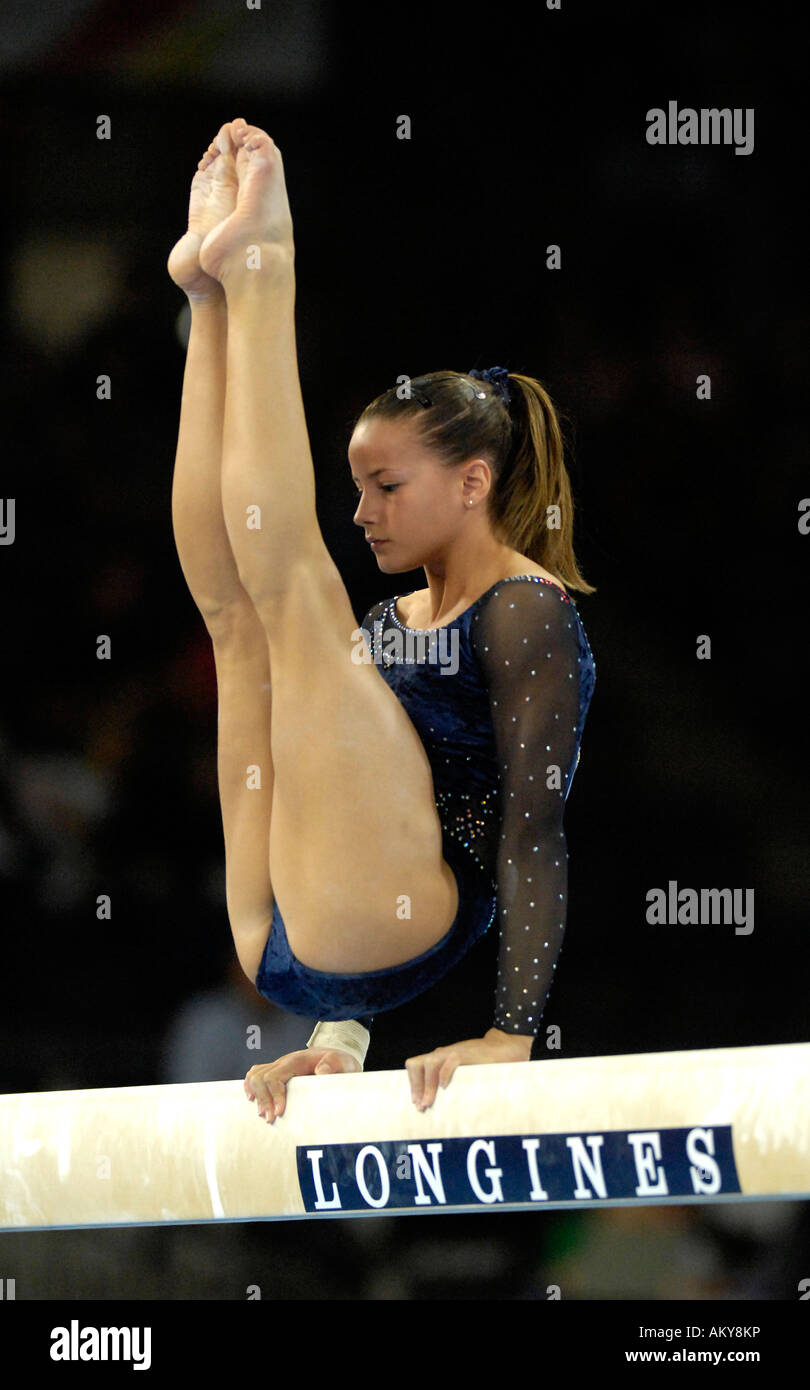 Artistic Gymnastics balance beam Francesca BENOLLI ITA Artistic Gymnastics World Championships 2007 Stuttgart Baden-Wuerttember Stock Photo