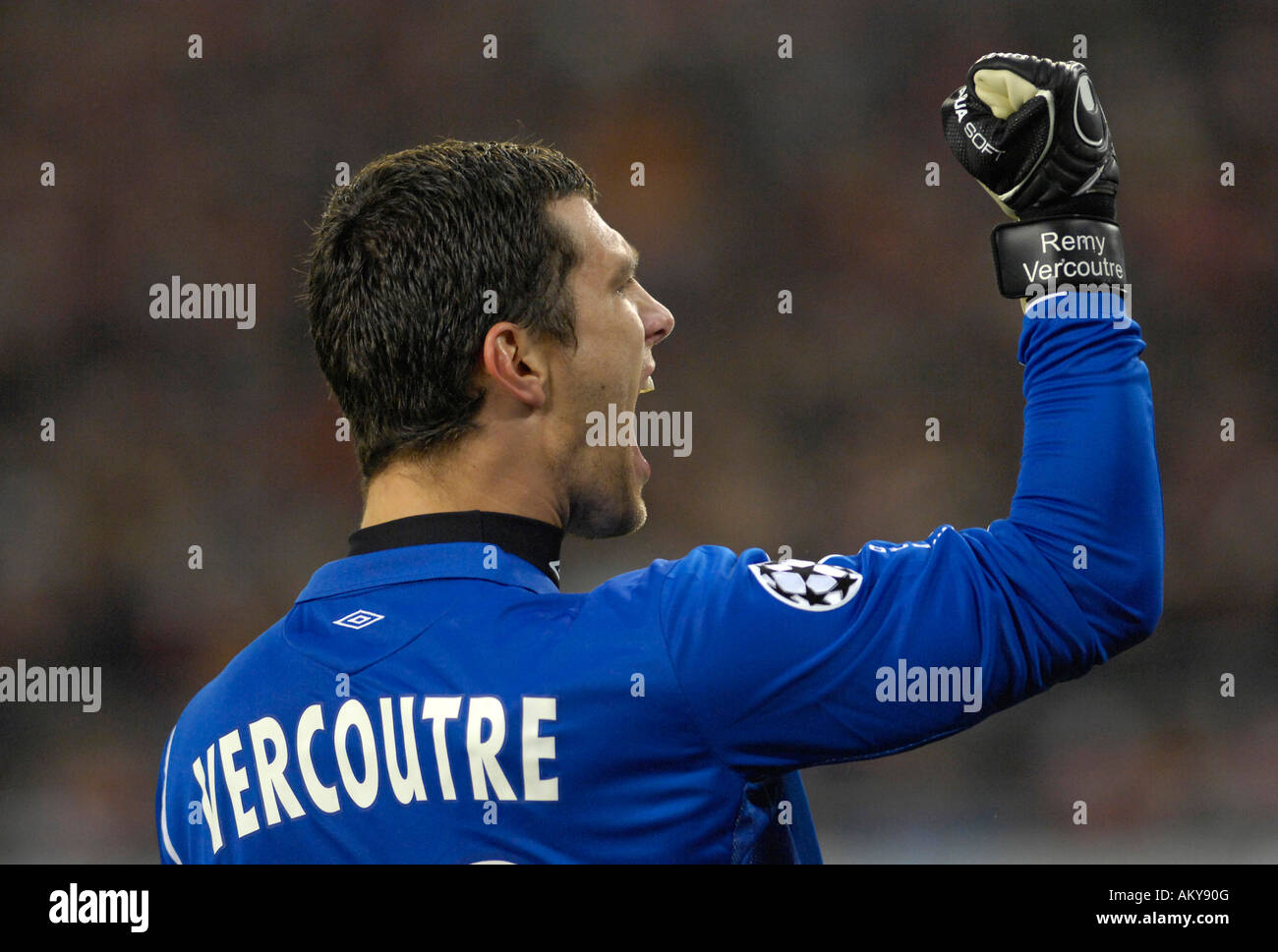 Goalkeeper Remy VERCOUTRE Olympique Lyonnais Stock Photo