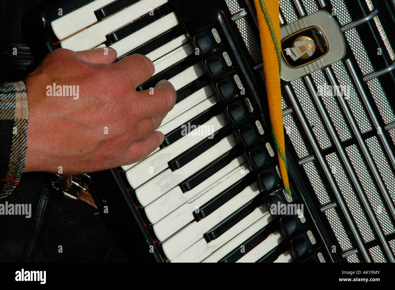 Accordionist, Lithuania Stock Photo