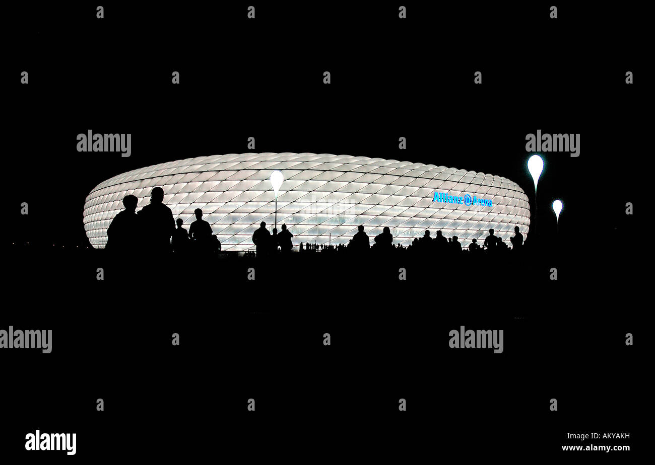 Guests of the Allianz-Arena, Muenchen Froettmaning, Munich, Bavaria, Germany Stock Photo