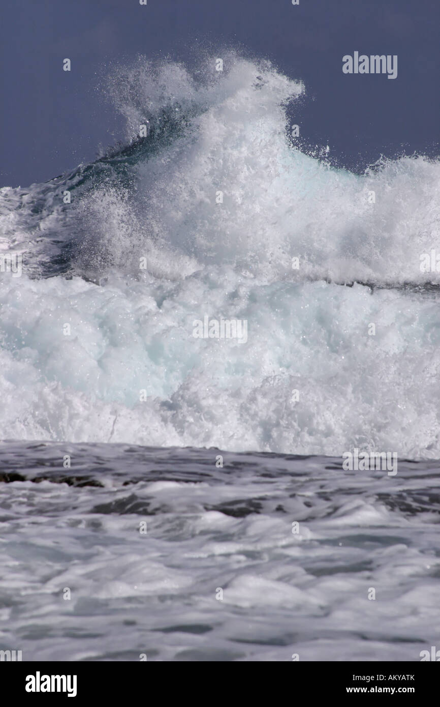 Rough sea at Westpunt, Boca Talba, Curacao, Netherlands Antilles Stock Photo