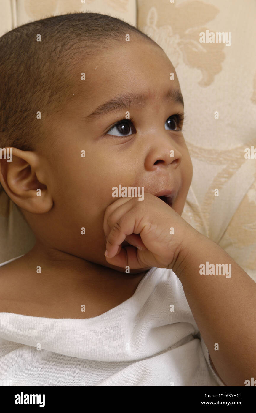 A portrait of an African American baby boy Stock Photo Alamy