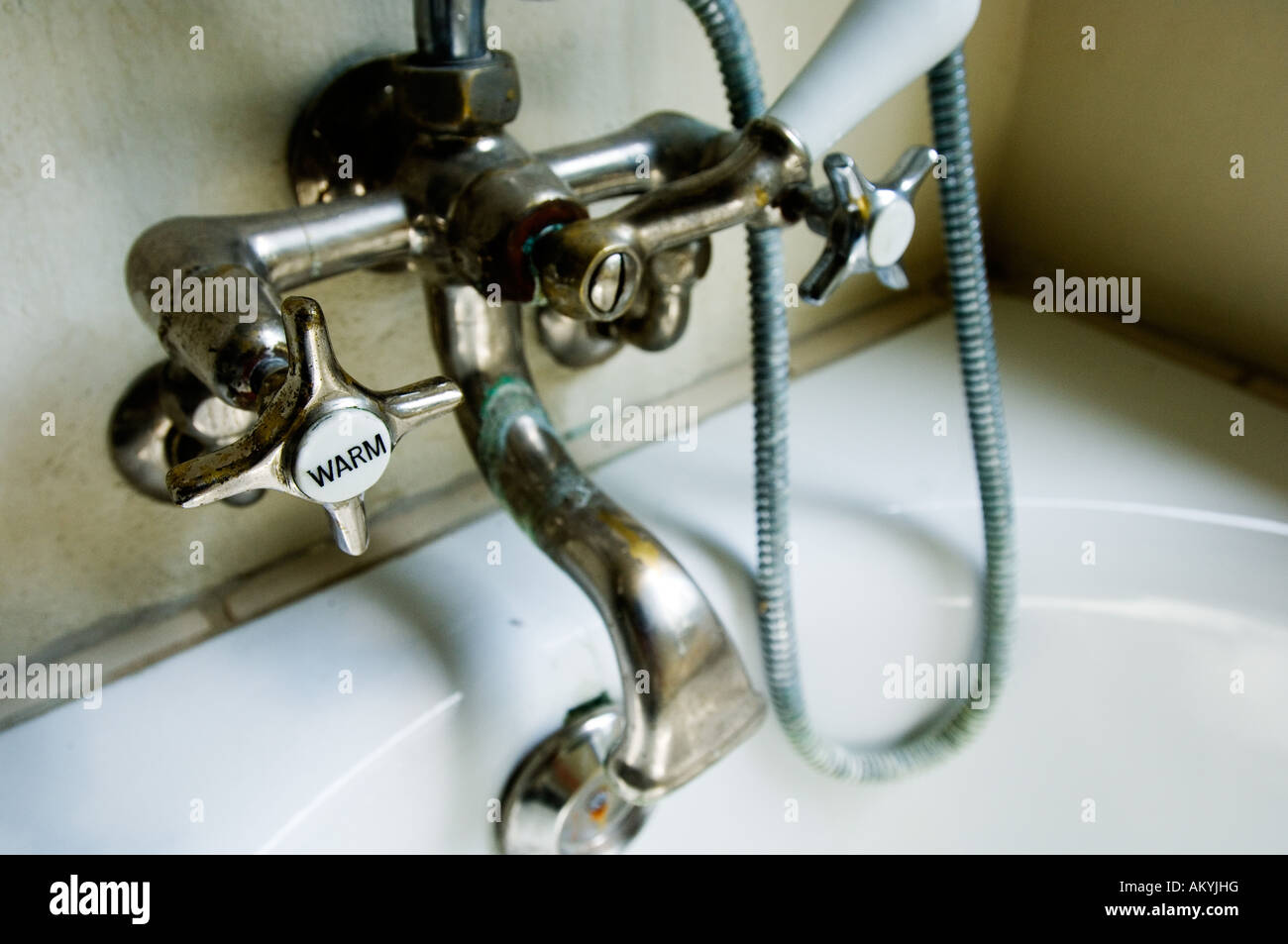 Bathtub faucet in the bathroom of the master house Feininger, Bauhaus,  Dessau, Germany Stock Photo - Alamy